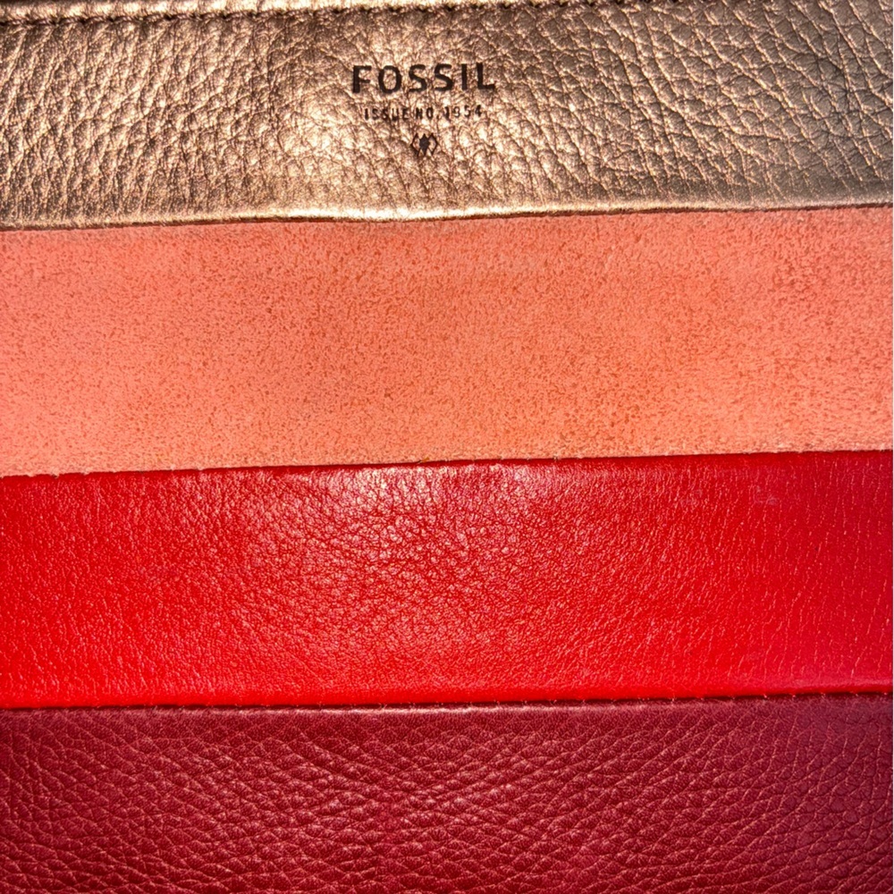 Fossil Multi-Color Leather Wristlet Credit Card Organizer Wallet - Picture 3 of 5